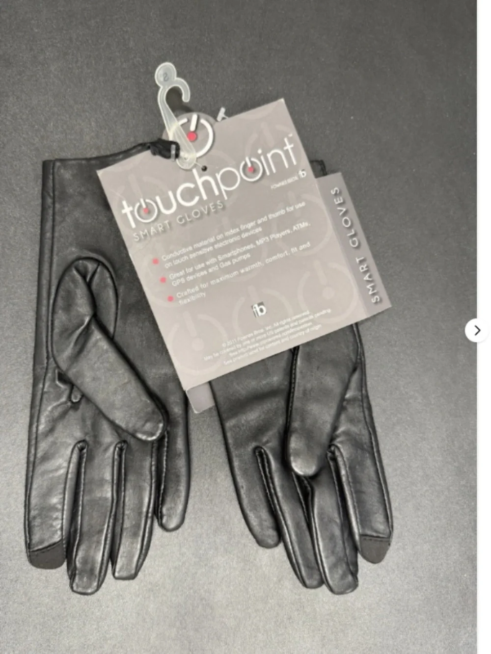 touchpoint Smart Gloves Leather, Cashmere Lined, Black Size S 01029